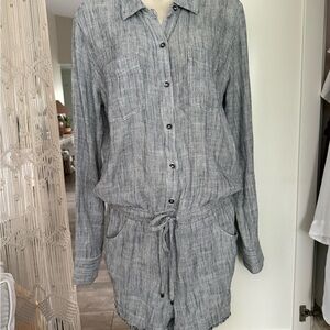 Splendid Gray Striped Jumpsuit